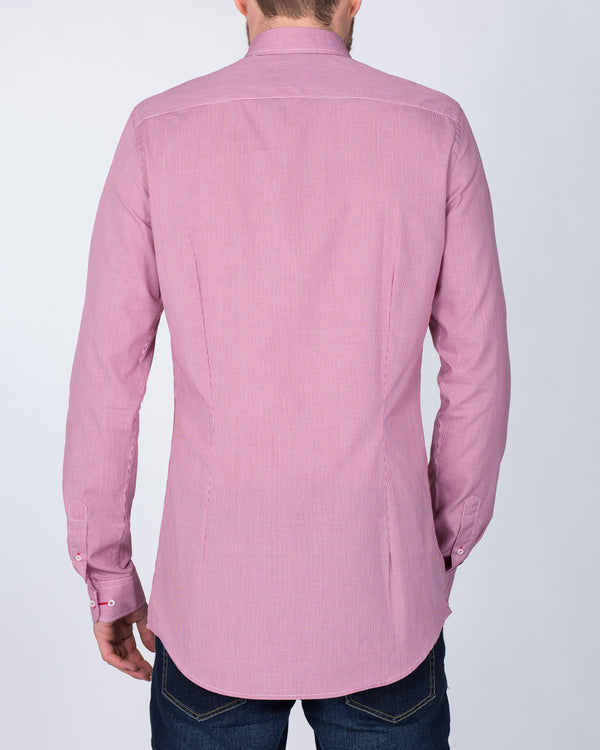 2t Slim Fit Long Sleeve Tall Shirt (red gingham)