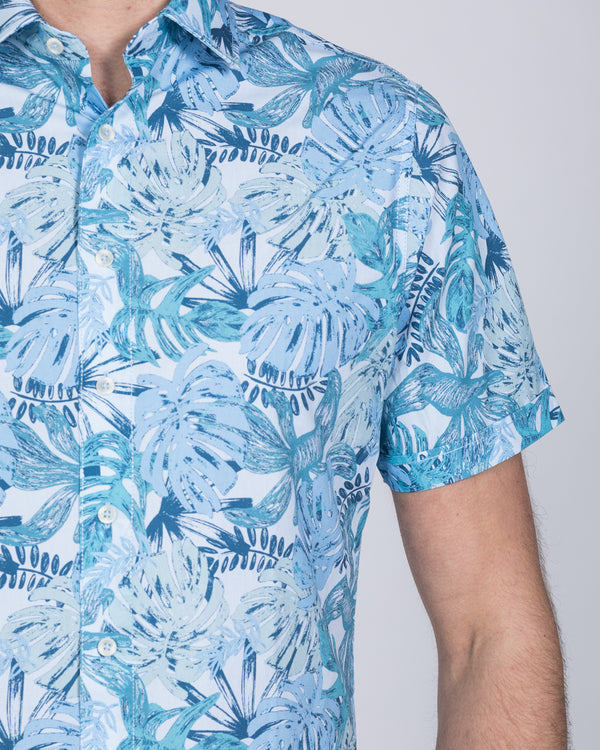 2t Short Sleeve Tall Shirt (sky floral)
