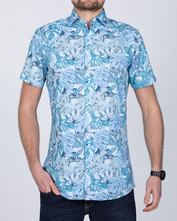 2t Short Sleeve Tall Shirt (sky floral)