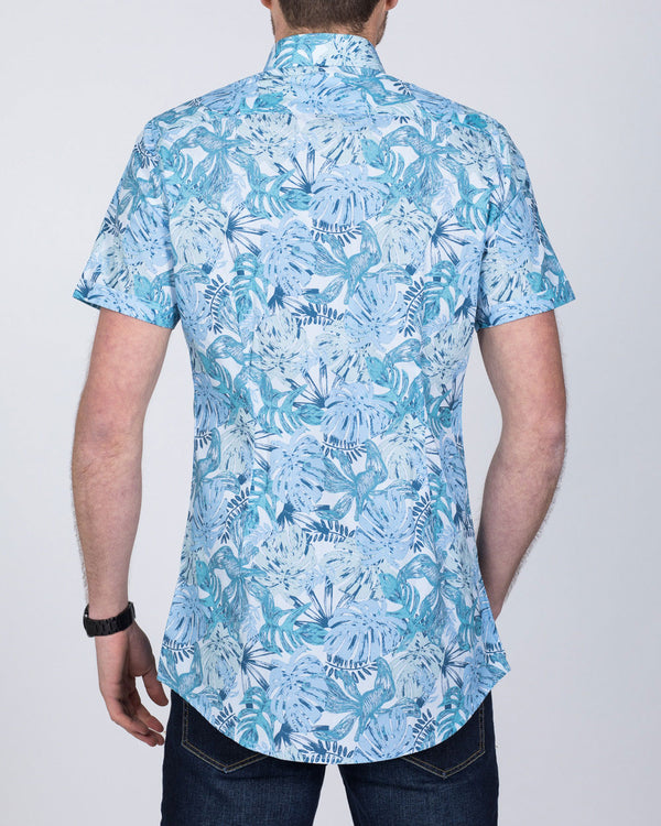 2t Short Sleeve Tall Shirt (sky floral)