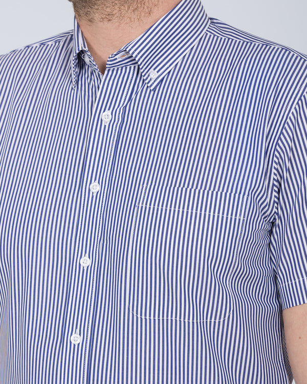 2t Slim Fit Short Sleeve Tall Shirt (blue stripe)