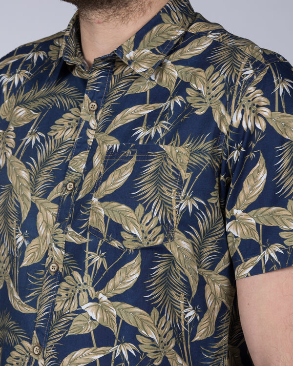 2t Slim Fit Short Sleeve Tall Shirt (denim leaf)