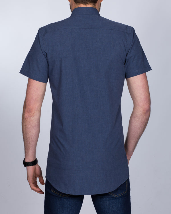 2t Slim Fit Short Sleeve Tall Shirt (blue denim)