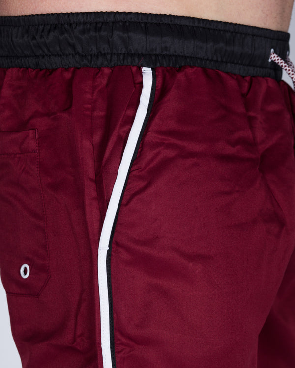2t Tall Striped Swim Shorts (burgundy)