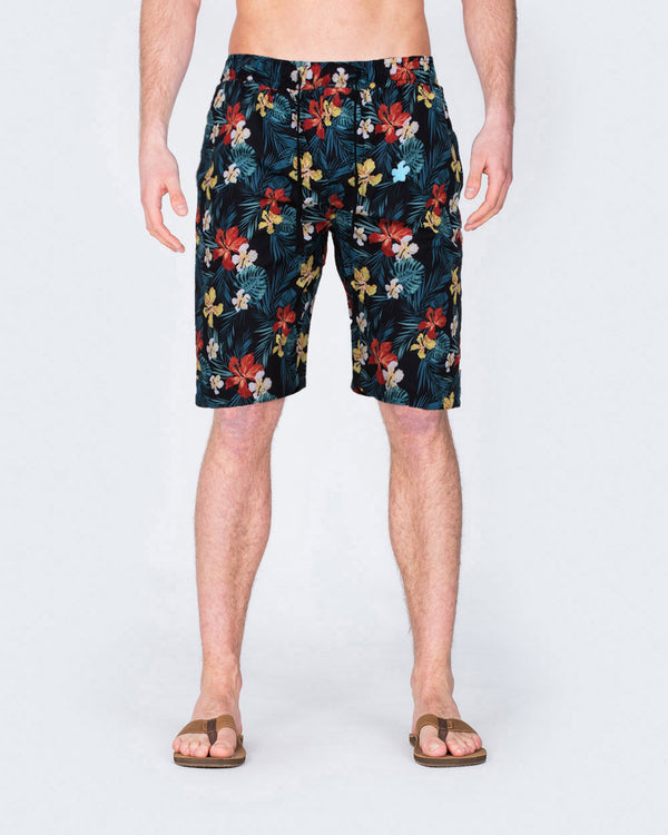 2t Tall Floral Swim Shorts (black)