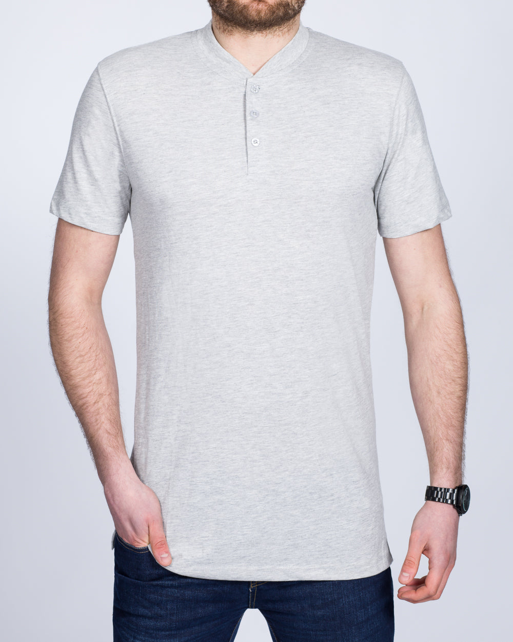 2t Tall Henley T-Shirt (heather grey)