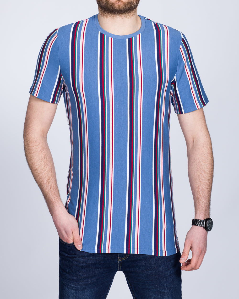 2t Tall Striped T-Shirt (denim)