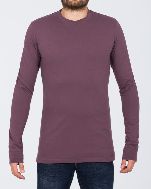 2t Tall Long Sleeve Tall Mens T-Shirt (dusty purple) Tall Mens