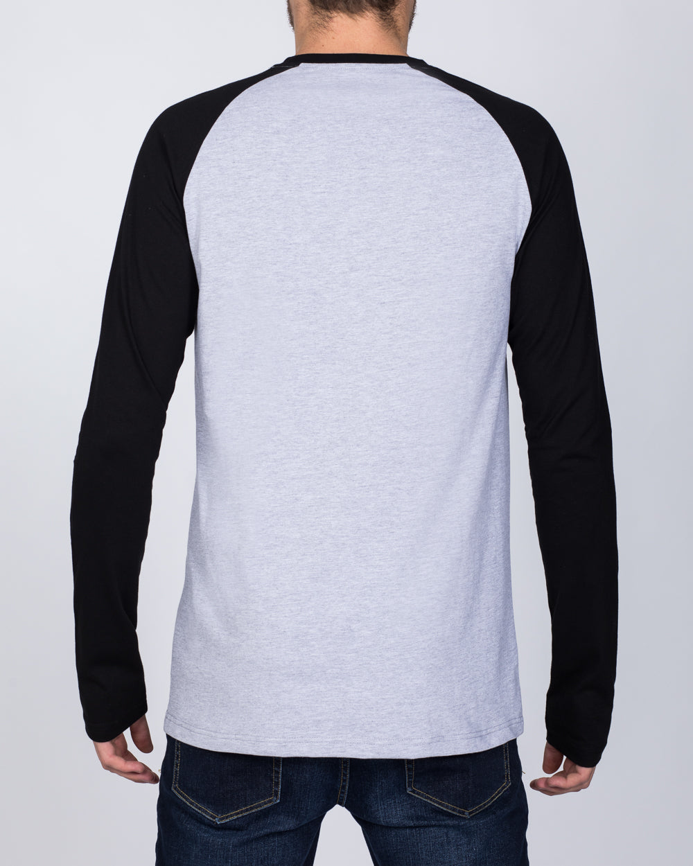 2t Raglan Long Sleeve Tall T-Shirt (grey/black)