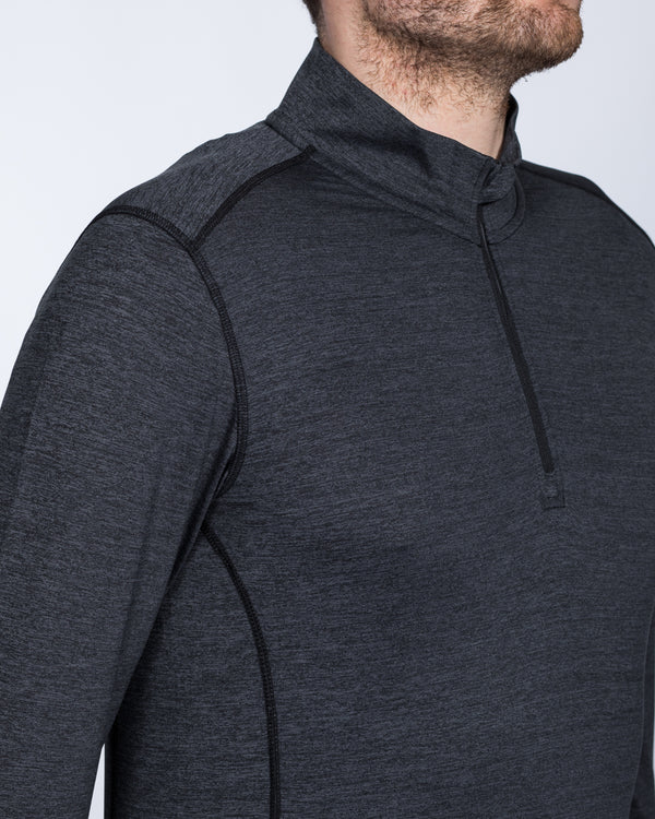 Girav Extra Tall Quarter-Zip Baselayer (black marl)