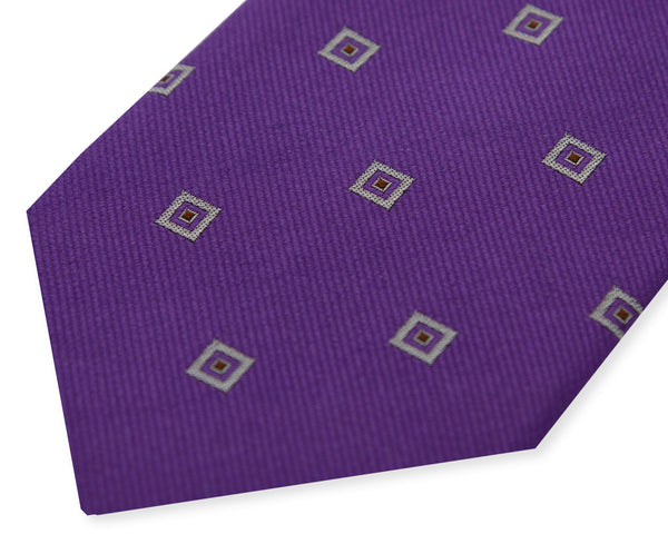 Double Two Silk Extra Long Printed Tie (purple)