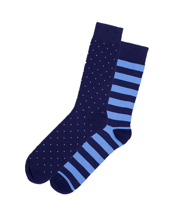 2t Patterned Socks 2 Pairs (mixed navy)