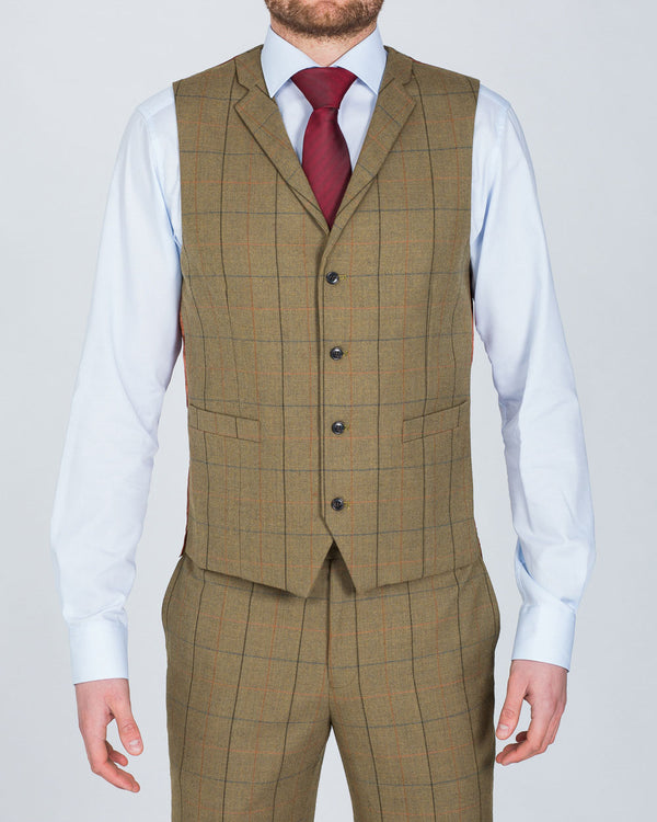 Skopes Goodwood Slim Fit Tall Waistcoat (lovat check)